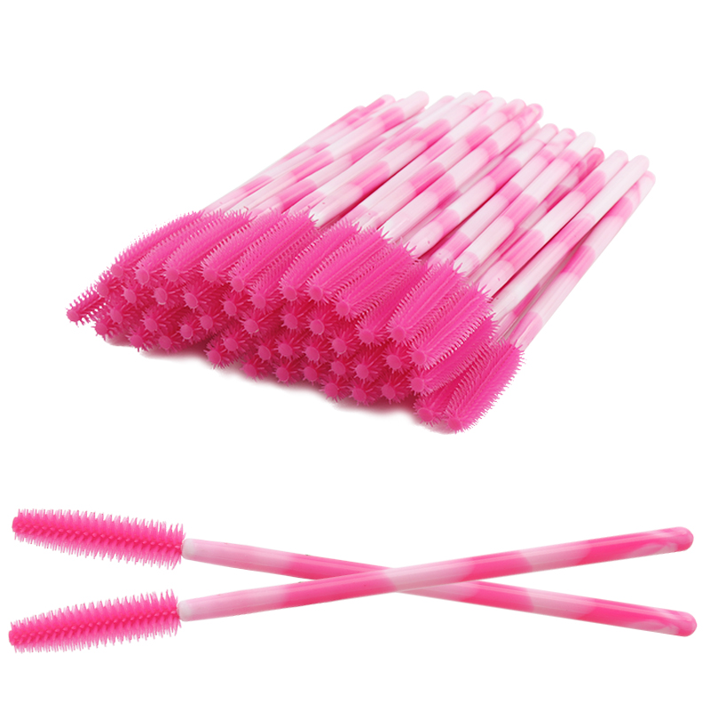 Eyelash Extension Vendor - 50/100Pcs 일회용 실리콘 속눈썹 브러쉬 컬러