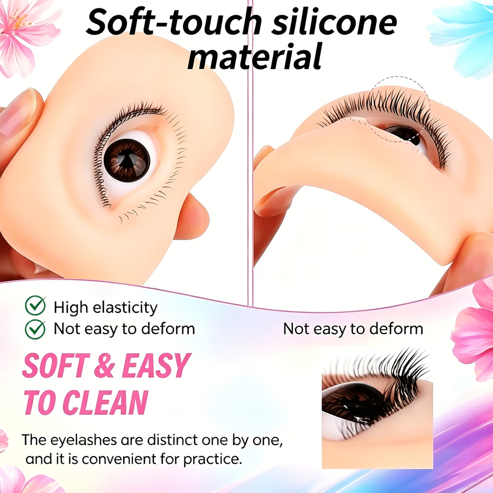 Eyelash Extension Doll Eye - 3겹 속눈썹 재사용 가능 마네킹 눈