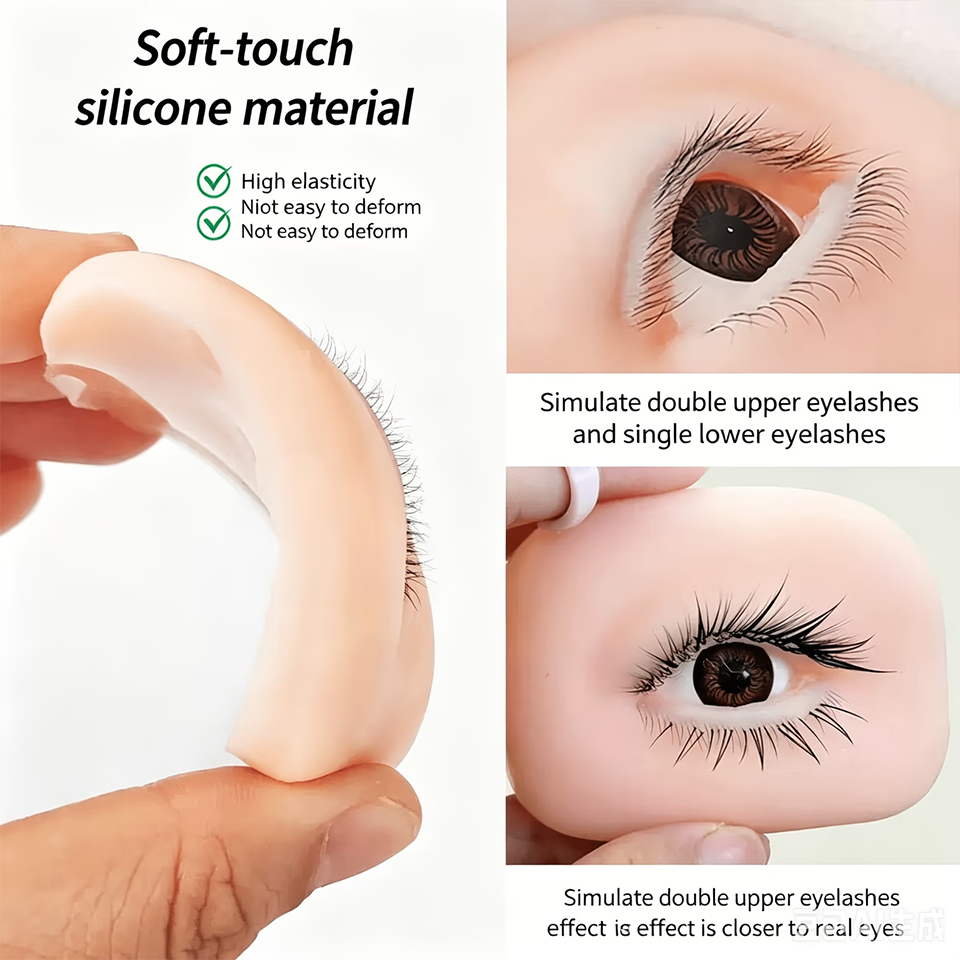 Eyelash Extension Doll Eye - 1/3 레이어 속눈썹 재사용 가능한 마네킹