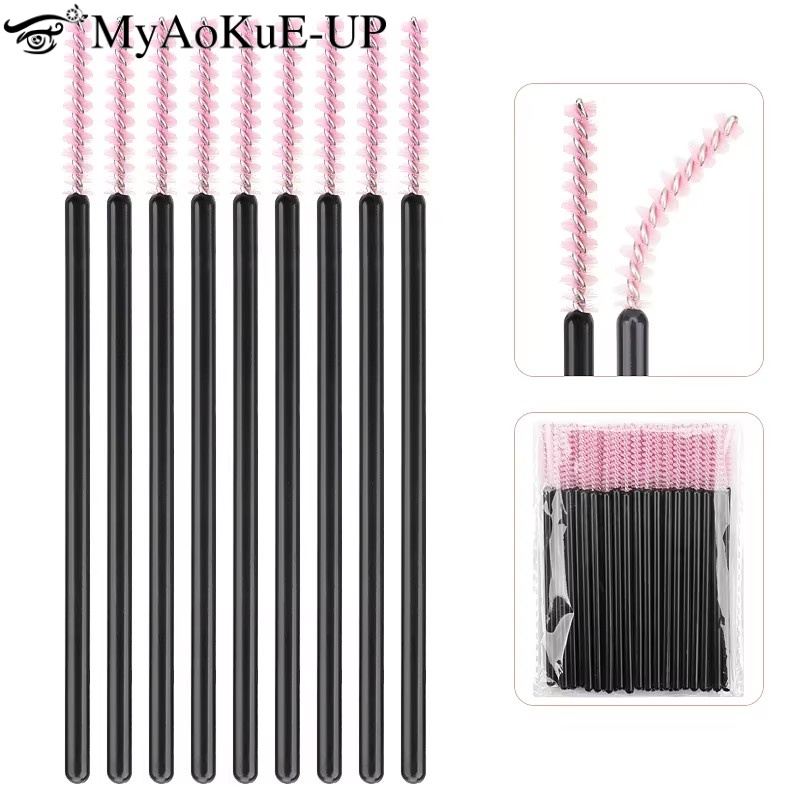 Eyelash Extension Vendor - 50개 일회용 속눈썹 메이크업 브러쉬 크리스탈