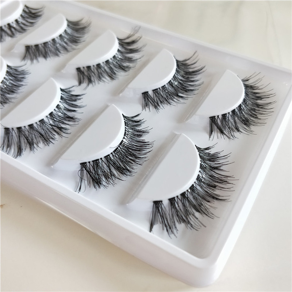 Eyelash Extension Is Safe - 5쌍의 인조 속눈썹, 자연스러운 크로스 스타일,