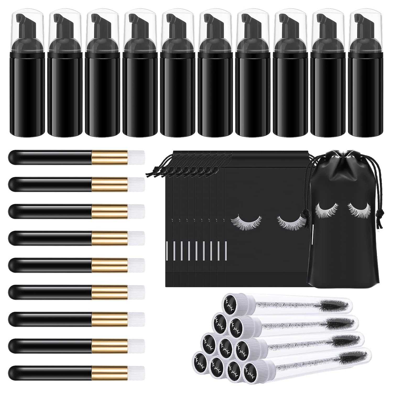 Eyelash Extension Wash - 속눈썹 청소 세트, 속눈썹 샴푸 브러쉬,