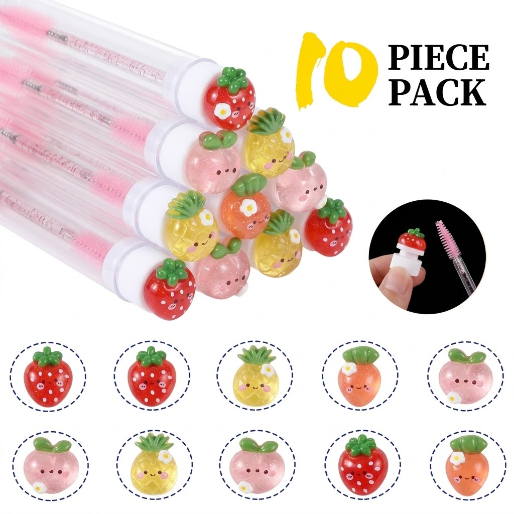 10개입 과일 모양 속눈썹 브러쉬, 투명 튜브 마스카라 - Eyelash Extension Vendor 리뷰 및 가격