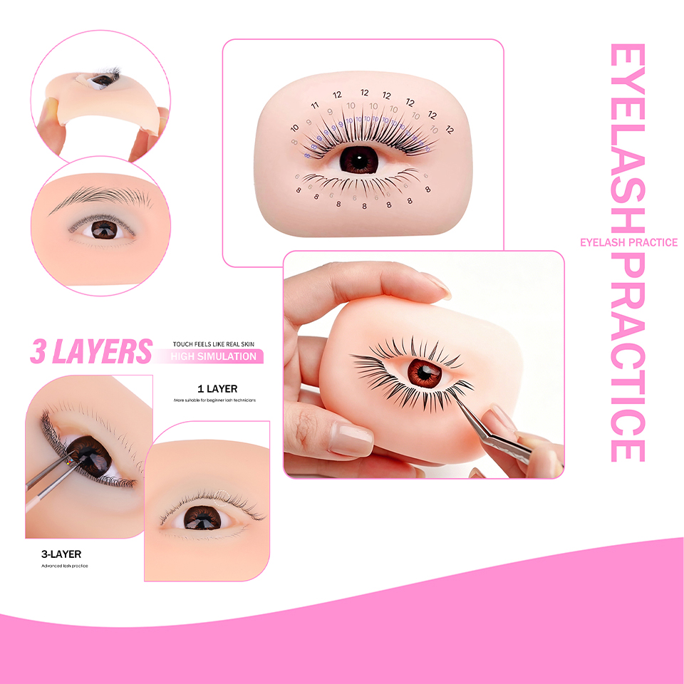 3겹 속눈썹 재사용 가능 마네킹 눈 속눈썹 연장 연습용 - Eyelash Extension Doll Eye 리뷰 및 가격
