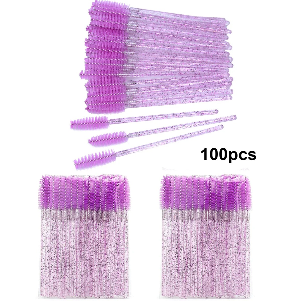 100pcs 일회용 속눈썹 브러쉬 Spoolies 마이 - Eyelash Extension Vendor 리뷰 및 가격