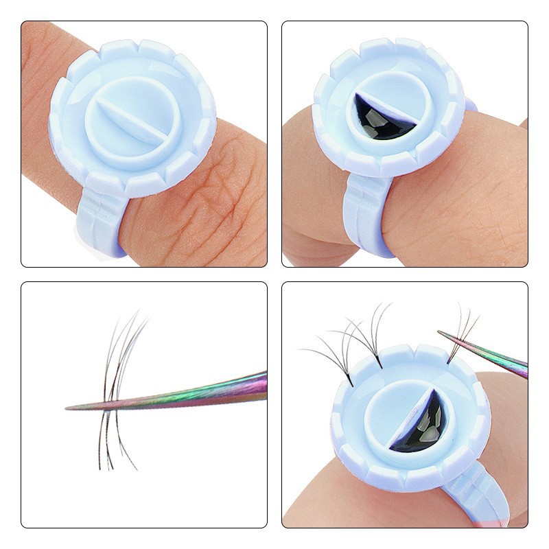 100Pcs 일회용 접착제 링 홀더 속눈썹 연장 용품  - Eyelash Extension Class 리뷰 및 가격