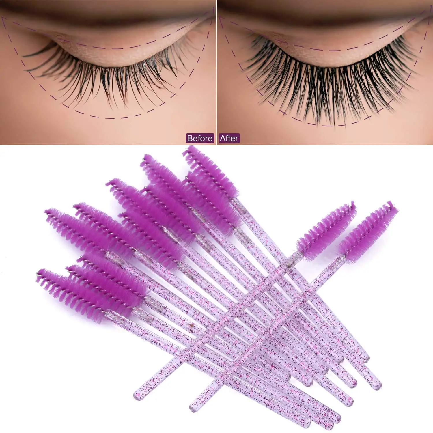 100/1000/2000pcs 일회용 마스카라 완드 속 - Eyelash Extension Vendor 리뷰 및 가격