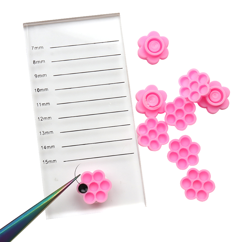 100 Pcs 핑크 꽃 접착제 지연 컵 접목 속눈썹 메 - Eyelash Extension Class 리뷰 및 가격